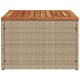 Bézs polyrattan és akácfa kerti asztal 55 x 55 x 37 cm