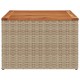 Bézs polyrattan és akácfa kerti asztal 55 x 55 x 37 cm
