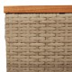Bézs polyrattan és akácfa kerti asztal 55 x 55 x 37 cm