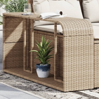 2 db bézs polyrattan tárolópolc