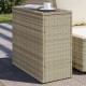 Vidaxlvilágosszürke polyrattan kerti kisasztal üveg lappal58x27,5x55cm