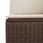 Barna polyrattan kerti sarokkanapé párnákkal