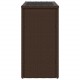 Barna polyrattan kerti kisasztal üveg lappal 58 x 27,5 x 55 cm