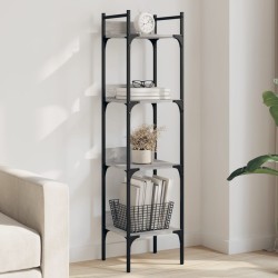 4 szintes szürke sonoma szerelt fa könyvespolc 35x30x138,5 cm