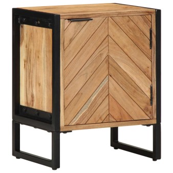 Éjjeli asztal barna 40 x 30 x 50 cm tömör akácfa és fém