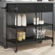 Fekete szerelt fa zsúrkocsi 105 x 42 x 95 cm Fekete szerelt fa zsúrkocsi 105 x 42 x 95 cm