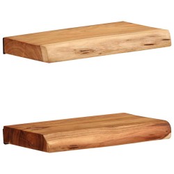 2 darab tömör akácfa fali polc 30 x 20 x 3,5 cm