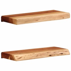 2 darab tömör akácfa fali polc 40x20x3,5 cm