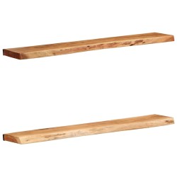 2 darab tömör akácfa fali polc 100x20x3,5 cm