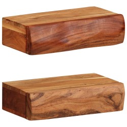 2 darab tömör akácfa fali polc 30x17x8 cm