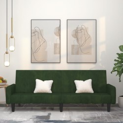 Kétszemélyes sötétzöld bársony kanapéágy