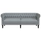 Világosszürke 3 személyes szövet chesterfield kanapé Világosszürke 3 személyes szövet chesterfield kanapé