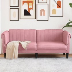 2 személyes rózsaszín bársony kanapé