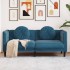 Kék bársony kétszemélyes kanapé párnákkal