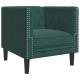 Sötétzöld bársony chesterfield kanapéfotel Sötétzöld bársony chesterfield kanapéfotel