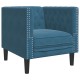 Kék bársony chesterfield kanapéfotel Kék bársony chesterfield kanapéfotel
