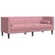 3 személyes rózsaszín bársony chesterfield kanapé párnákkal 3 személyes rózsaszín bársony chesterfield kanapé párnákkal