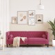 3 személyes bordó bársony chesterfield kanapé hengerpárnákkal 3 személyes bordó bársony chesterfield kanapé hengerpárnákkal
