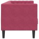 3 személyes bordó bársony chesterfield kanapé hengerpárnákkal 3 személyes bordó bársony chesterfield kanapé hengerpárnákkal