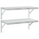 2 db ezüstszínű rozsdamentes acél fali polc 75 x 40 cm