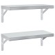 2 db ezüstszínű rozsdamentes acél fali polc 50 x 23,5 cm