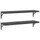 2 db fekete rozsdamentes acél fali polc 100 x 30 cm 2 db fekete rozsdamentes acél fali polc 100 x 30 cm