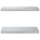 2 db ezüstszínű rozsdamentes acél fali polc 50 x 23,5 x 3 cm