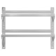 2 szintes ezüst rozsdamentes acél fali polc 75 x 30 x 60 cm