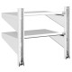 2 szintes ezüst rozsdamentes acél fali polc 50 x 40 x 60 cm