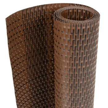 10 db barna és fekete polyrattan erkélyparaván 255 x 19 cm