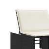 2 db fekete polyrattan moduláris napozóágy asztallal
