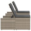 2 db világosszürke polyrattan napozóágy asztallal
