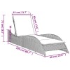 Fekete polyrattan napozóágy párnával 60x205x73 cm