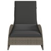 Szürke polyrattan napozóágy párnával 60x205x73 cm