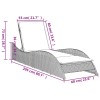 Világosszürke polyrattan napozóágy párnával 60x205x73 cm