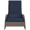 Szürke polyrattan napozóágy párnával 60 x 205 x 73 cm