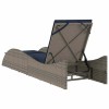 Szürke polyrattan napozóágy párnával 60 x 205 x 73 cm