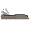 Szürke polyrattan napozóágy párnával 60 x 205 x 73 cm
