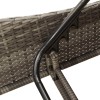 Szürke polyrattan napozóágy párnával 60 x 205 x 73 cm