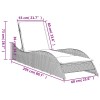 Szürke polyrattan napozóágy párnával 60 x 205 x 73 cm