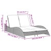 Világosszürke polyrattan napozóágy párnákkal 114x205x73 cm