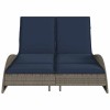 Szürke polyrattan napozóágy párnákkal 114 x 205 x 73 cm