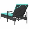 | napozó | párnával 1-személy fekete 63 x 200 x 81 cm polirattan