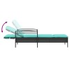 | napozó | párnával 1-személy fekete 63 x 200 x 81 cm polirattan