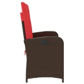 Barna polyrattan dönthető kerti pad párnával Barna polyrattan dönthető kerti pad párnával