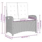 Barna polyrattan dönthető kerti pad párnával Barna polyrattan dönthető kerti pad párnával