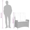 Szürke polyrattan dönthető kerti pad párnával