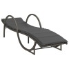 Szürke polyrattan napozóágy párnával 60x199x42 cm