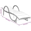 Világosszürke polyrattan napozóágy párnával 60x199x42 cm
