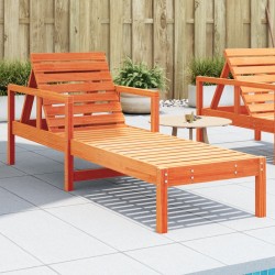 Viaszbarna tömör fenyő napozóágy 199,5 x 62 x 55 cm